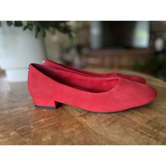 Alex Marie Red Suede Flat Pumps Almond Toe Women’s Size 8.5M - Picture 3 of 9